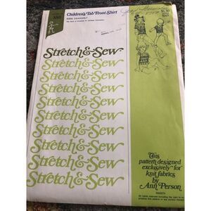 Stretch & Sew 880 Children’s  Tab Front Shirt By Ann Person, Pattern Uncut